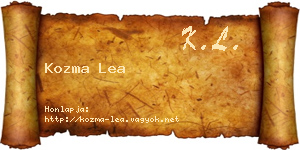 Kozma Lea névjegykártya